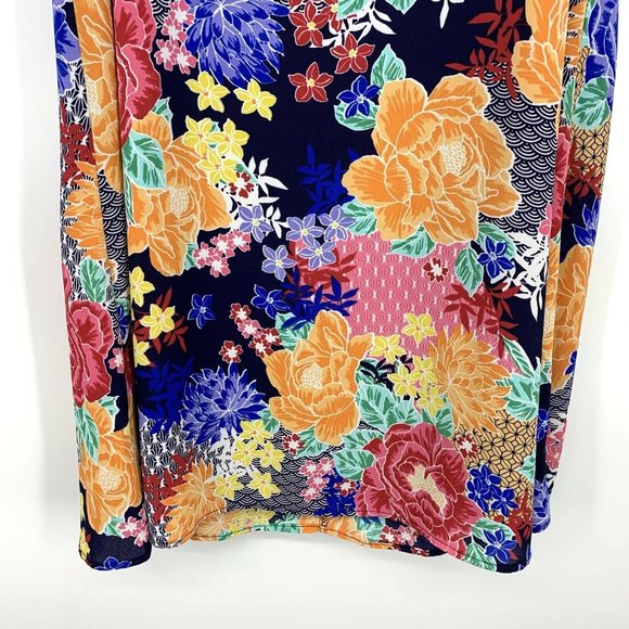 Cupio Blue Floral Print Sleeveless Shift Dress - Picture 3 of 7